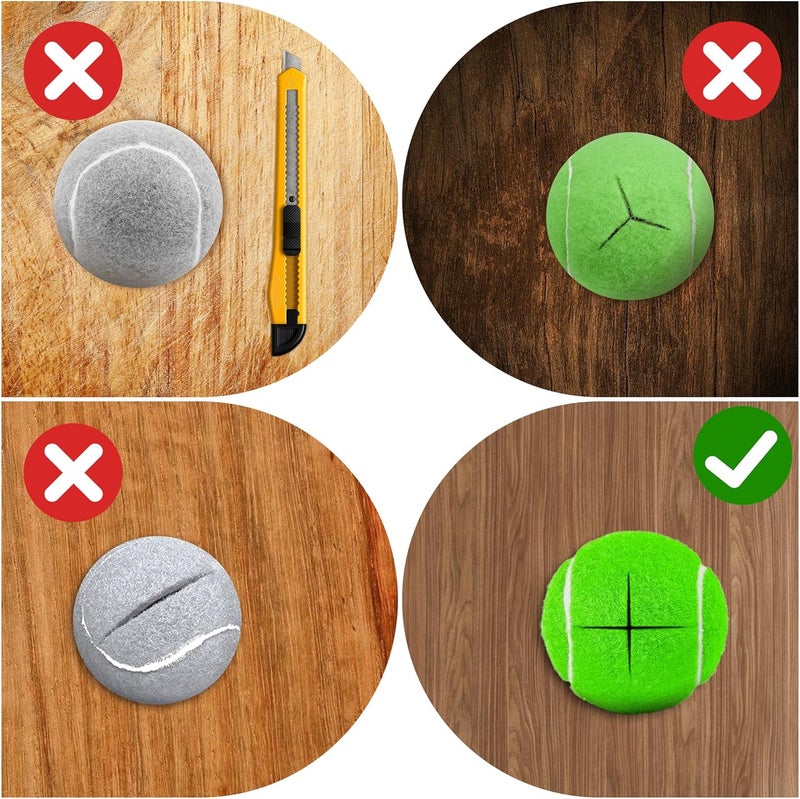 YIFOCUS Precut Tennis Balls for Walkers–Set of 4 Walker Tennis Balls Precut for Walkers Chair Table, Pre-Cut Design Walker Balls, Universal Seniors Walker Accessory, Floor Protection, Felt Pad Silent Glide - Image 4
